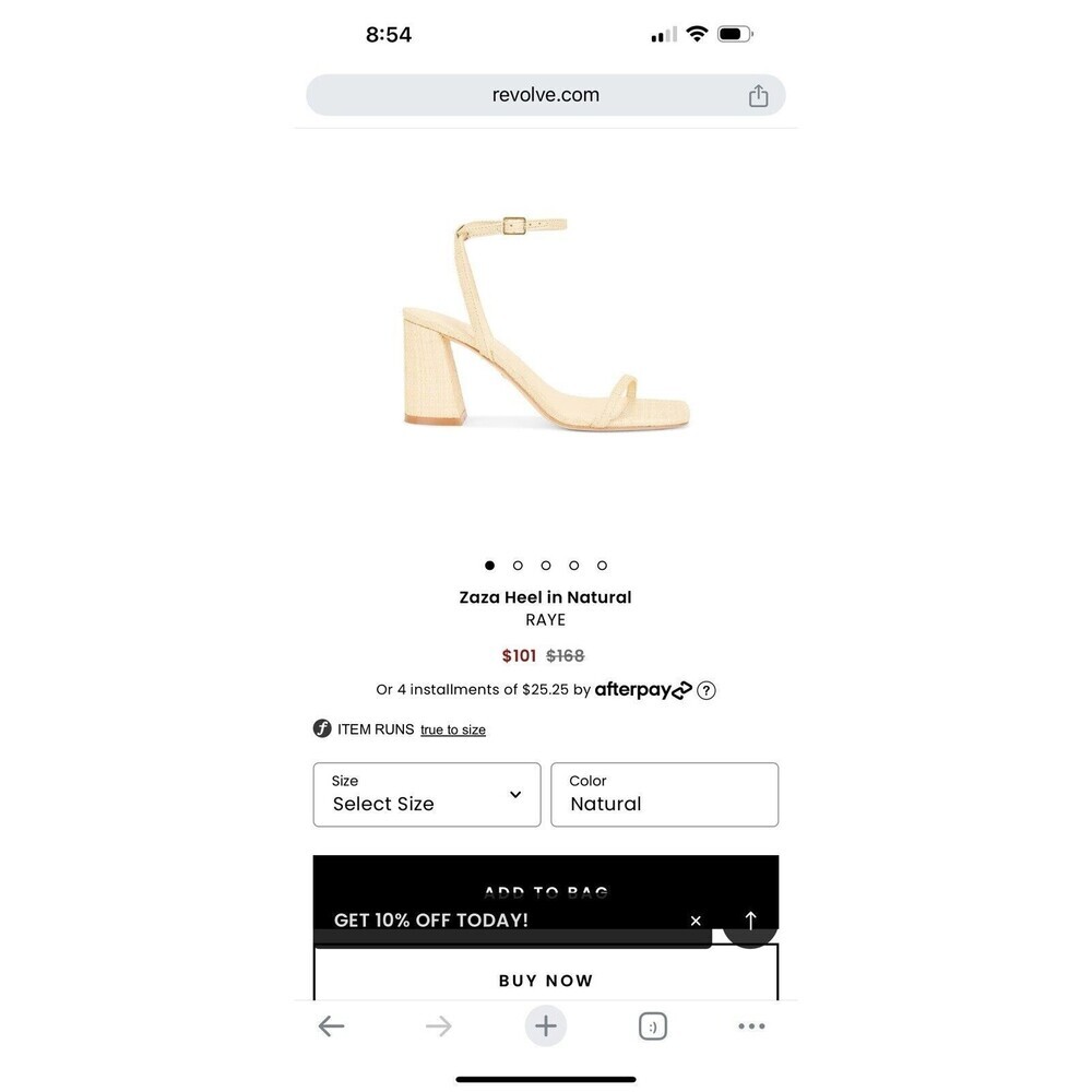 Raye Zaza Heel in Natural size 6 New‎ in Box Revolve